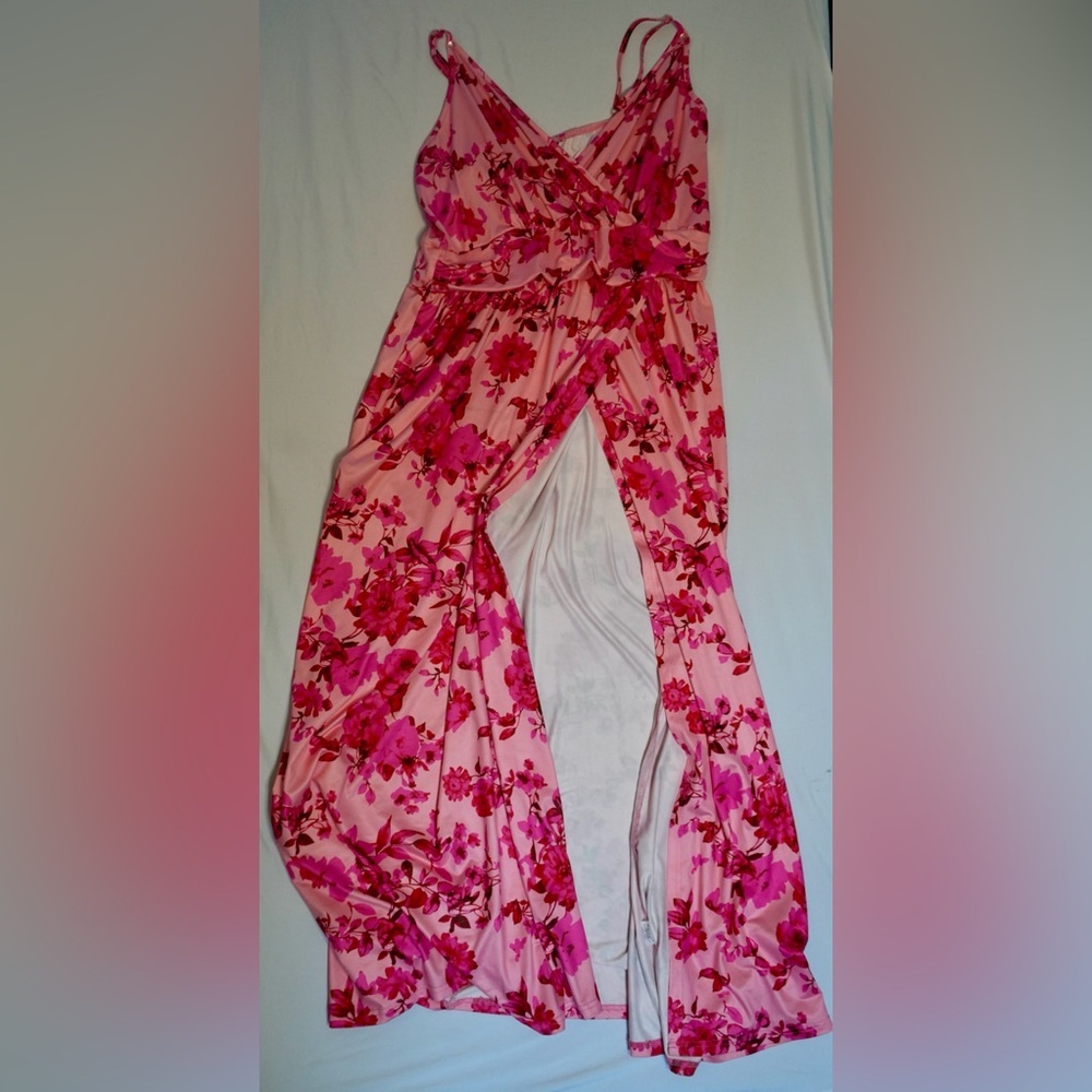 Floral Pink Maxi Dress - Picture 2 of 5